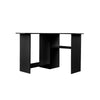 Black/ White Corner Computer Desk PC Laptop Table Book Shelves Home Study Office