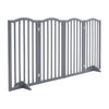 3/4 Panels Folding Pet Gate Freestanding Wooden Dog Fence Safety Barrier Divider
