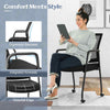 Mesh Back Guest Reception Chair Set of 2 Home Office Chair on Wheels