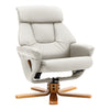PU Recliner Lounge Chair with Footstool Swivel Wooden Base for Home Office Sofa