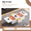 Coffee Table with Hidden Storage and 2 Drawers High Gloss White for Living Room