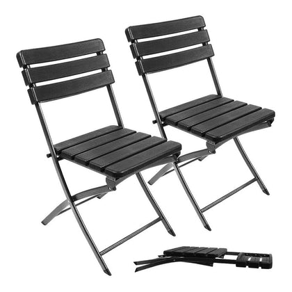 2Pcs Collapsible Outdoor Folding Garden Chair Camping Patio Dining Lounge Seat