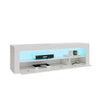 Modern 120cm White TV Stand Unit Cabinet Shelf High Gloss Front with LED Lights