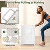 Foldable Storage Box Rolling Yoga Mat Storage Basket w/4 Wheels-White