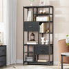 7 Tier Bookcase Bookshelf with Drawer Shelving Unit Storage Rack for Living Room