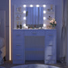 Dressing Table with LED Lights Mirror 7 Drawers Vanity Make up Desk Dresser Set