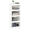 ADWOA Book Cabinet White 50x35x125.5 Solid Wood Pine,wooden bookcase free E2P6