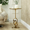 Side Table Gold Twisted Aluminium Frame & Top Accent Table Living Room Furniture