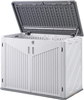 Garden Storage Shed Lockable Plastic Outdoor Weatherproof Tool Cabinet White