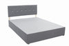 5FT King Bed Frame Divan Bed Base with 2 Drawer with Crystals Headboard Grey