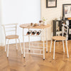 Small Table and 2 Chairs 3PCS Bar Kitchen Dining Breakfast Furniture Set W/Shelf