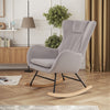 Modern Rocking Chair Upholstered Fabric Armchair Accent Glider Rocker Chair Grey
