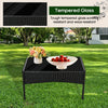 4PCS Rattan Sofa Set Garden Furniture Patio Weaving Wicker Armchair+Table Black