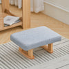 Small Linen Fabric Padded Footstool Footrest Pouffe Wooden Leg StoolHall Chair