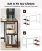 Computer Desk Study Table with 2/4 Tier Bookshelf and Power Outlet Laptop Table