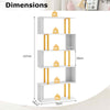 GYMAX 5-Tier Geometric Bookcase 157CM S-Shaped Bookshelf