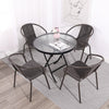 Glass Patio Coffee Dining Table Square/Round Stand Outdoor Garden Dinner Bistro