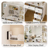 White Dressing Table LED Mirror 7 Drawers Vanity Makeup Desk Set Bedroom 3Modes