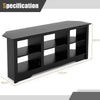 TV Console Table with Removable Shelf for 18 inch Fireplace(not included)-Black