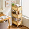 3-Tier Mobile Storage Rack Trolley Organizer Bookshelf Home Rolling Utility Cart