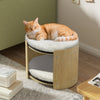 2-Level Cat House Pet Cat Bed Bunk Sleeping Snuggle Condo House Fluffy Cushion