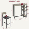 3PCS Bar Table & 2 Stools Set Kitchen Dining Table Set Industrial Furniture