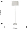 Tall Industrial Standard Floor Lamp Light Metal Base Metal Retro Shade LED Bulb