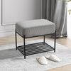 Shoe Bench Velvet Seat Padded Shoe Rack Shoe Storage Organiser Shelf Stand