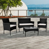 Rattan Garden Furniture 4 Piece Set Outdoor Patio Wicker Sofa Set Chairs Table