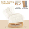 Bedroom Nursery Rocking Chair w/Natural Rubber Wood Frame-Beige