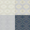 Grandeco Nuevo Faux Fabric Beads Trail Geo Textured Metallic Wallpaper