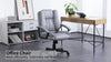 HOMCOM Faux Leather Home Office Chair Mid Back Desk Chair with Arms Light Grey