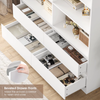 Bookcase Cabinet 4 Door Tall Storage Shelving Unit White Black