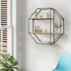 Book Shelves Wall Mounted Black Display Shelf Storage Rack Decorative Open Unit