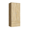 Bedroom 2 Door 2 Drawers Wardrobe with Hanging Rail Oak Large Storage Cupboards