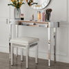 Luxury Glass Crystals Console Table Vanity Desk Mirrored Entryway Side End Table