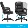 Office Chair PU Leather Desk Chair Computer Swivel Chair with Back Support Black