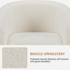 Armchair Boucle Tub Barrel Chair Sherpa Upholstered Accent Seat Living Room