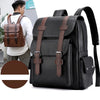 New Mens Travel Backpack PU Leather Satchel Laptop Bag Camping Hiking Rucksack