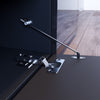 Modern 120CM TV Unit Cabinet Stand Set Black High Gloss with LED Lights Drawers