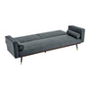 Grey Sofa Bed 3 Seater Faux Suede Click Clack - Jenna