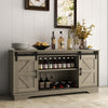 Sliding Barn Door Sideboard Storage Cabinet Coffee Bar TV Stand Farmhouse Style