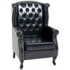 Chesterfield-style Wing Back Tufted Accent Chair Black