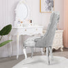 1/2/4X Light Grey Velvet Dining Chair Kitchen Dinning Room Metal Leg Padded Seat
