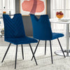 2Pcs Dining Chairs Velvet / Faux Leather Seat Metal Legs Dining room Chair