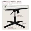 Cross Legged Desk Chair Computer PU Leather Vanity Chairs Armless Home Office
