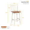 2X Swivel Dining Bar Stool Rubber Wood Counter Height Stools w/Backrest Footrest