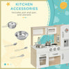 Kids Wooden Pretend Play Toy Kitchen Cooking Set For Boys Girls Whit