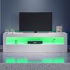 TV Stand Modern High Gloss Doors Entertainment Unit Cabinet With RGB LED Lights