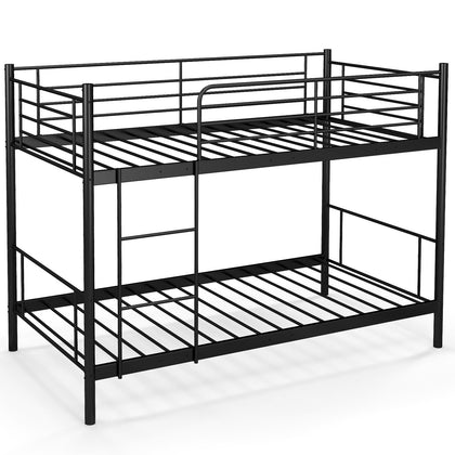 3FT Metal Bunk Bed Single over Single Loft Bed Frame W/ Ladder Safety Guardrail